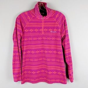 Columbia | Pink Red Fleece Quarter Zip Top - H11